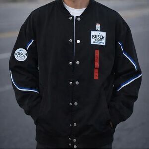 Busch Light Black Varsity Jacket • Vintage Beer Racing